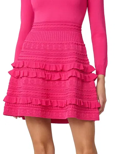 Shoshanna Women's Joie Knit Fit & Flare Minidress - Fuchsia | Thumbnail 4 Shoshanna Women's Joie Knit Fit & Flare Minidress - Fuchsia | Thumbnail 4
