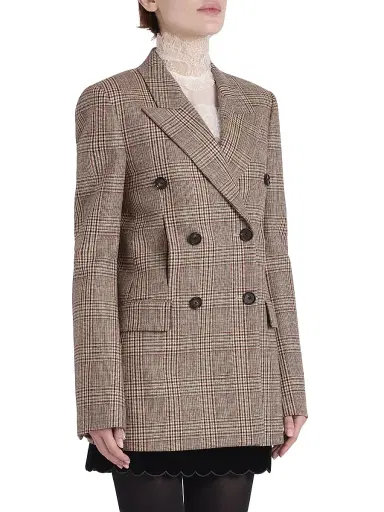 Chloé Women's Check Wool-Blend Double-Breasted Blazer | Thumbnail 4 Chloé Women's Check Wool-Blend Double-Breasted Blazer | Thumbnail 4
