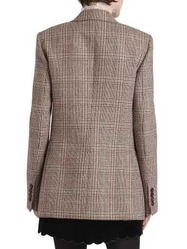 Chloé Women's Check Wool-Blend Double-Breasted Blazer | Thumbnail 5 Chloé Women's Check Wool-Blend Double-Breasted Blazer | Thumbnail 5