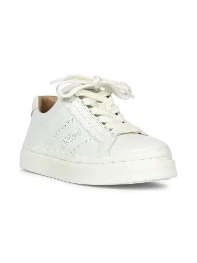 Chloé Women's Lauren Leather Low-Top Sneakers - White | Thumbnail 2 Chloé Women's Lauren Leather Low-Top Sneakers - White | Thumbnail 2