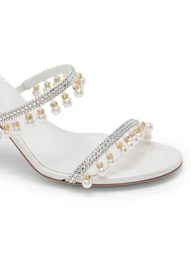 René Caovilla Women's 80MM Chandelier Imitation Pearl & Rhinestone Satin Mules - Crystal | Thumbnail 5 René Caovilla Women's 80MM Chandelier Imitation Pearl & Rhinestone Satin Mules - Crystal | Thumbnail 5