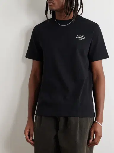 A.P.C. Logo-Embroidered Cotton-Jersey T-Shirt - Men | Thumbnail 3 A.P.C. Logo-Embroidered Cotton-Jersey T-Shirt - Men | Thumbnail 3