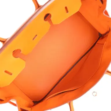 HERMÈS Pre-owned Hermes Birkin 35 Orange Epsom Palladium Hardware | Thumbnail 8 HERMÈS Pre-owned Hermes Birkin 35 Orange Epsom Palladium Hardware | Thumbnail 8
