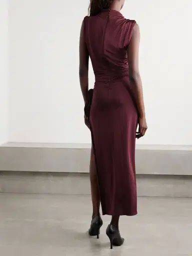Magda Butrym Appliquéd Draped Stretch-jersey Midi Dress | Thumbnail 3 Magda Butrym Appliquéd Draped Stretch-jersey Midi Dress | Thumbnail 3