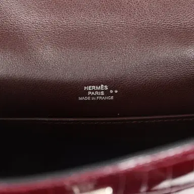 HERMÈS Hermes Kelly Pochette Bordeaux Shiny Niloticus Crocodile Palladium Hardware | Thumbnail 8 HERMÈS Hermes Kelly Pochette Bordeaux Shiny Niloticus Crocodile Palladium Hardware | Thumbnail 8