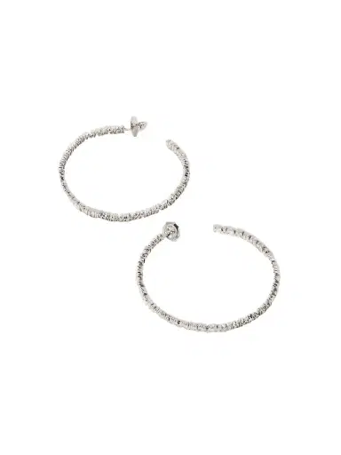 Suzanne Kalan 18-karat White Gold Diamond Hoop Earrings | Thumbnail 1 Suzanne Kalan 18-karat White Gold Diamond Hoop Earrings | Thumbnail 1