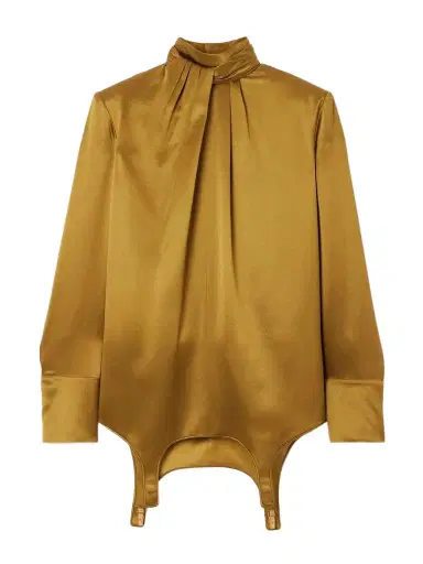 Saint Laurent Twisted Silk-satin Turtleneck Mini Dress | Thumbnail 1 Saint Laurent Twisted Silk-satin Turtleneck Mini Dress | Thumbnail 1