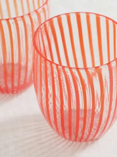 Aquazzura Casa Capri Set Of Two Striped Glass Tumblers | Thumbnail 3 Aquazzura Casa Capri Set Of Two Striped Glass Tumblers | Thumbnail 3