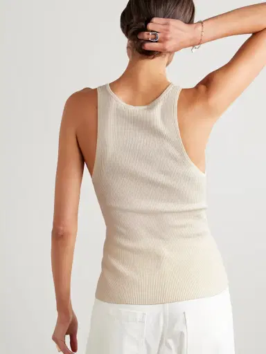 Nili Lotan Selah Ribbed Silk-jersey Tank | Thumbnail 4 Nili Lotan Selah Ribbed Silk-jersey Tank | Thumbnail 4