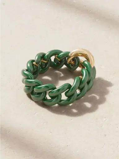 SHAY Medium Link 18-karat Gold, Diamond And Ceramic Ring | Thumbnail 3 SHAY Medium Link 18-karat Gold, Diamond And Ceramic Ring | Thumbnail 3