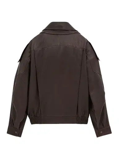 Saint Laurent Women's Bomber Jacket in Lambskin - Brun Sepia - Size 8 | Thumbnail 2 Saint Laurent Women's Bomber Jacket in Lambskin - Brun Sepia - Size 8 | Thumbnail 2