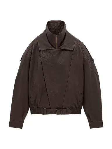 Saint Laurent Women's Bomber Jacket in Lambskin - Brun Sepia - Size 8 | Thumbnail 8 Saint Laurent Women's Bomber Jacket in Lambskin - Brun Sepia - Size 8 | Thumbnail 8