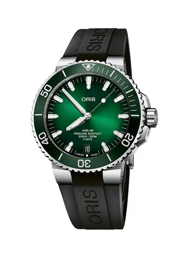 Men's Aquis Date Calibre 400 Stainless Steel & Rubber Diver's Watch/43.5MM - Steel Men's Aquis Date Calibre 400 Stainless Steel & Rubber Diver's Watch/43.5MM - Steel