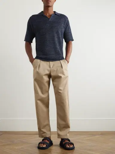 Inis Meáin Knitted Linen Polo Shirt - Men | Thumbnail 2 Inis Meáin Knitted Linen Polo Shirt - Men | Thumbnail 2