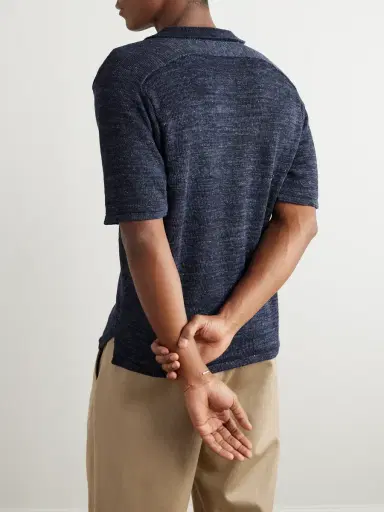 Inis Meáin Knitted Linen Polo Shirt - Men | Thumbnail 3 Inis Meáin Knitted Linen Polo Shirt - Men | Thumbnail 3