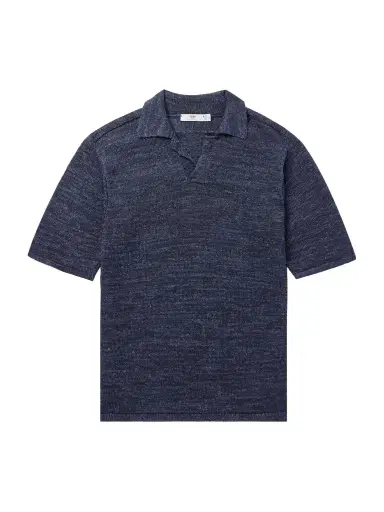 Inis Meáin Knitted Linen Polo Shirt - Men | Thumbnail 1 Inis Meáin Knitted Linen Polo Shirt - Men | Thumbnail 1