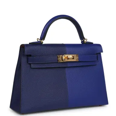 HERMÈS Hermes Casaque Kelly Sellier 20 Bleu Electric and Bleu Encre Epsom Gold Hardware | Thumbnail 2 HERMÈS Hermes Casaque Kelly Sellier 20 Bleu Electric and Bleu Encre Epsom Gold Hardware | Thumbnail 2