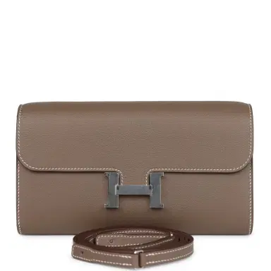 HERMÈS Hermes Constance Wallet To Go Etoupe Evercolor Palladium Hardware | Thumbnail 1 HERMÈS Hermes Constance Wallet To Go Etoupe Evercolor Palladium Hardware | Thumbnail 1