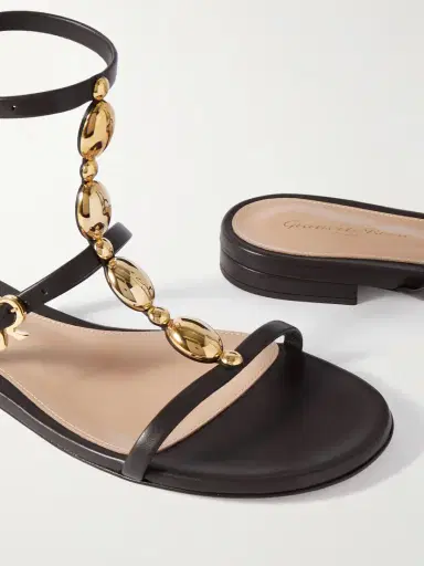 Gianvito Rossi Kalinda Embellished Leather Sandals | Thumbnail 4 Gianvito Rossi Kalinda Embellished Leather Sandals | Thumbnail 4