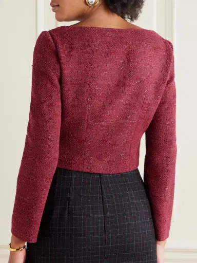 Alessandra Rich Cropped Sequin-embellished Tweed Jacket | Thumbnail 3 Alessandra Rich Cropped Sequin-embellished Tweed Jacket | Thumbnail 3