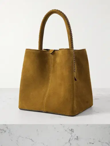 Métier Vérité Mini Braided Leather-trimmed Suede Tote | Thumbnail 3 Métier Vérité Mini Braided Leather-trimmed Suede Tote | Thumbnail 3
