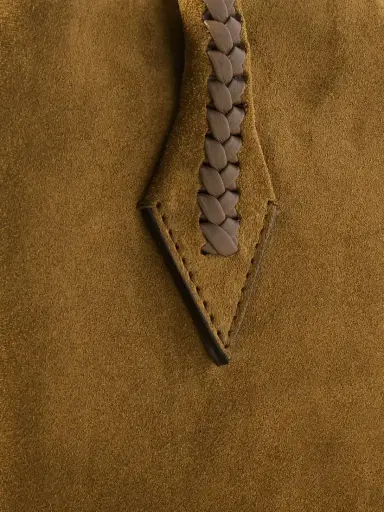 Métier Vérité Mini Braided Leather-trimmed Suede Tote | Thumbnail 4 Métier Vérité Mini Braided Leather-trimmed Suede Tote | Thumbnail 4