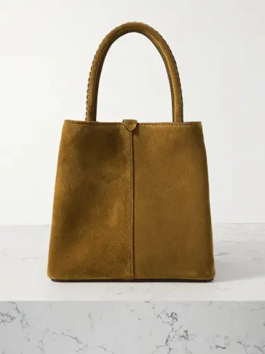 Métier Vérité Mini Braided Leather-trimmed Suede Tote | Thumbnail 1 Métier Vérité Mini Braided Leather-trimmed Suede Tote | Thumbnail 1