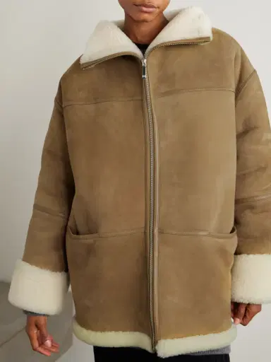 TOTEME Leather-trimmed Shearling Jacket | Thumbnail 3 TOTEME Leather-trimmed Shearling Jacket | Thumbnail 3