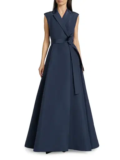 Carolina Herrera Women's Sleeveless Silk Trench Gown - Midnight - Size 4 | Thumbnail 3 Carolina Herrera Women's Sleeveless Silk Trench Gown - Midnight - Size 4 | Thumbnail 3