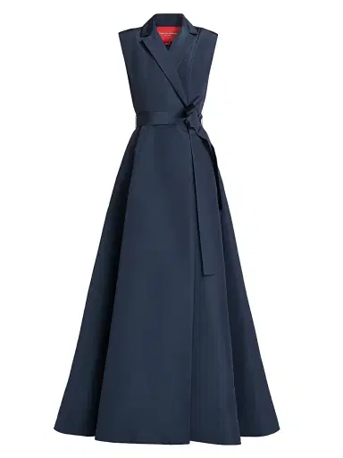 Carolina Herrera Women's Sleeveless Silk Trench Gown - Midnight - Size 4 | Thumbnail 1 Carolina Herrera Women's Sleeveless Silk Trench Gown - Midnight - Size 4 | Thumbnail 1