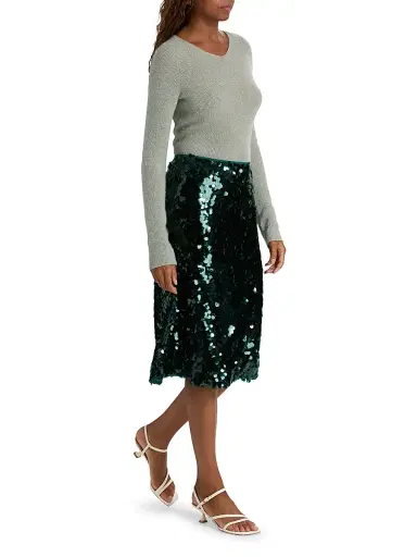 Vince Women's Lucite Sequined Midi-Skirt | Thumbnail 2 Vince Women's Lucite Sequined Midi-Skirt | Thumbnail 2