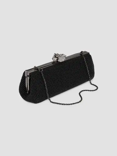 Whiting & Davis Women's Crystal Flower Clutch - Black | Thumbnail 5 Whiting & Davis Women's Crystal Flower Clutch - Black | Thumbnail 5