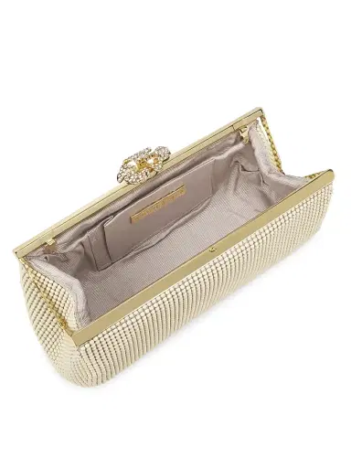 Whiting & Davis Women's Silvertone Metal & Crystal Flower Clutch - Pearl | Thumbnail 3 Whiting & Davis Women's Silvertone Metal & Crystal Flower Clutch - Pearl | Thumbnail 3