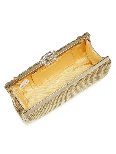 Whiting & Davis Women's Goldtone Metal & Crystal Flower Clutch - Gold | Thumbnail 3 Whiting & Davis Women's Goldtone Metal & Crystal Flower Clutch - Gold | Thumbnail 3