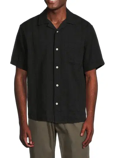 Corridor Men's Striped Seersucker Camp Shirt - Black - Size XXL | Thumbnail 3 Corridor Men's Striped Seersucker Camp Shirt - Black - Size XXL | Thumbnail 3