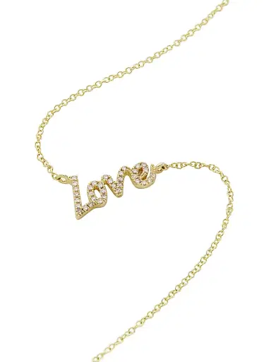 Meira T Women's 14K Yellow Gold & Diamond Love Pendant Necklace - Yellow Gold | Thumbnail 4 Meira T Women's 14K Yellow Gold & Diamond Love Pendant Necklace - Yellow Gold | Thumbnail 4