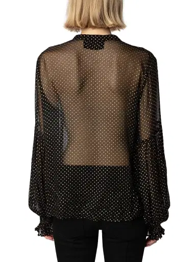Zadig & Voltaire Women's Tandy Mousseline Sparkle Blouse - Noir - Size Small | Thumbnail 4 Zadig & Voltaire Women's Tandy Mousseline Sparkle Blouse - Noir - Size Small | Thumbnail 4