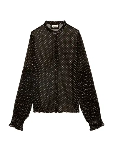 Zadig & Voltaire Women's Tandy Mousseline Sparkle Blouse - Noir - Size Small | Thumbnail 1 Zadig & Voltaire Women's Tandy Mousseline Sparkle Blouse - Noir - Size Small | Thumbnail 1