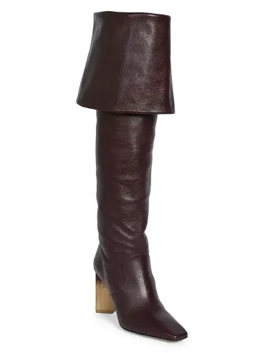 Chloé Women's Georgia Leather Over-the-Knee Boots - Stormy Red | Thumbnail 2 Chloé Women's Georgia Leather Over-the-Knee Boots - Stormy Red | Thumbnail 2