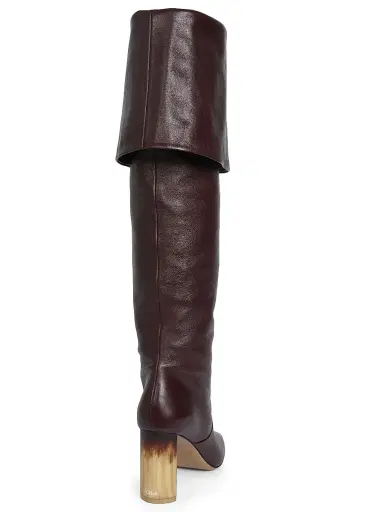 Chloé Women's Georgia Leather Over-the-Knee Boots - Stormy Red | Thumbnail 3 Chloé Women's Georgia Leather Over-the-Knee Boots - Stormy Red | Thumbnail 3