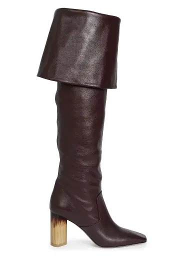 Chloé Women's Georgia Leather Over-the-Knee Boots - Stormy Red | Thumbnail 1 Chloé Women's Georgia Leather Over-the-Knee Boots - Stormy Red | Thumbnail 1