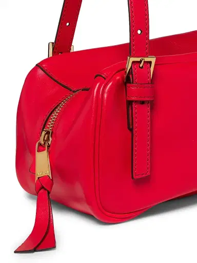 Versace Women's Tag Bowling Leather Shoulder Bag - Red Gold | Thumbnail 5 Versace Women's Tag Bowling Leather Shoulder Bag - Red Gold | Thumbnail 5