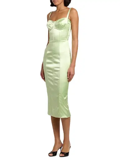Dolce & Gabbana Women's Satin Corseted Midi-Dress | Thumbnail 4 Dolce & Gabbana Women's Satin Corseted Midi-Dress | Thumbnail 4