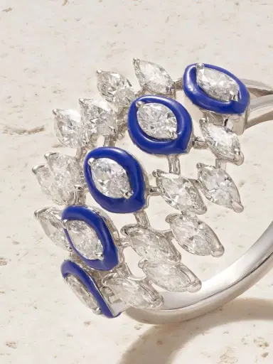 Kamyen 18-karat White Gold, Diamond And Enamel Ring | Thumbnail 4 Kamyen 18-karat White Gold, Diamond And Enamel Ring | Thumbnail 4