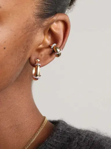 L’Atelier Nawbar Buoy 18-karat Gold, Rhodium-plated And Diamond Ear Cuff | Thumbnail 2 L’Atelier Nawbar Buoy 18-karat Gold, Rhodium-plated And Diamond Ear Cuff | Thumbnail 2