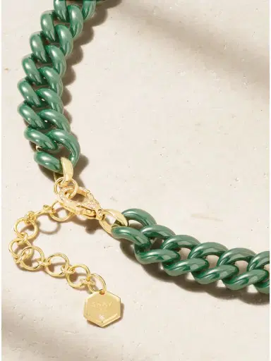 SHAY Essential Link 18-karat Gold, Ceramic And Diamond Necklace | Thumbnail 3 SHAY Essential Link 18-karat Gold, Ceramic And Diamond Necklace | Thumbnail 3