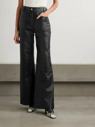 Victoria Beckham Alina Leather Flared Pants | Thumbnail 3 Victoria Beckham Alina Leather Flared Pants | Thumbnail 3