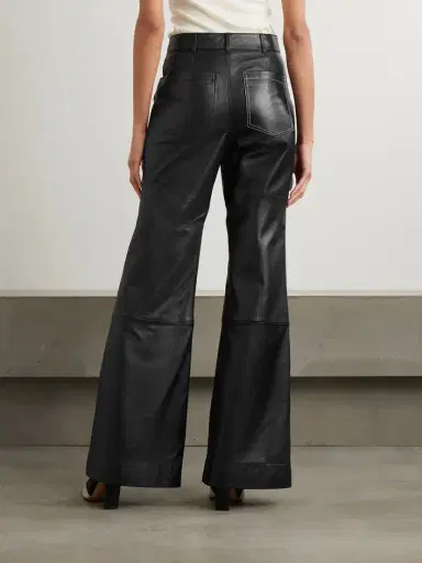 Victoria Beckham Alina Leather Flared Pants | Thumbnail 4 Victoria Beckham Alina Leather Flared Pants | Thumbnail 4