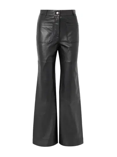Victoria Beckham Alina Leather Flared Pants | Thumbnail 1 Victoria Beckham Alina Leather Flared Pants | Thumbnail 1