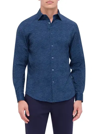 Bugatchi Men's Ooohcotton James Button-Front Shirt - Navy - Size XXXL | Thumbnail 3 Bugatchi Men's Ooohcotton James Button-Front Shirt - Navy - Size XXXL | Thumbnail 3